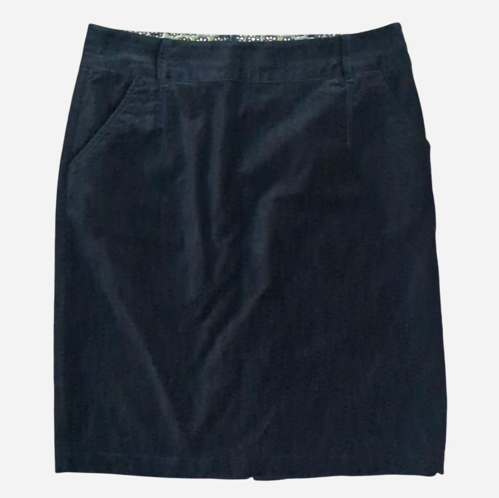Boden Black Stretch Cotton Velvet Mini Skirt US 14 R